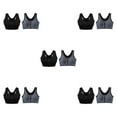 thumbnail image 1 of kurtrusly 2pieces Versatile Performance With Wide Application Sports Bra Seamless black + gray XL 5Set, 1 of 6