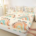 thumbnail image 5 of Manfei Boho Rainbow Bed Sheets, Doodle Heart Print Full Size Sheets, Cream, 4-Piece, 1 Flat Sheet, 1 Fitted Sheet and 2 Pillowcases, 5 of 6
