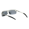 thumbnail image 4 of Polarized Mens Rimless Sport Metal Rim Rectangular Sunglasses Silver Black, 4 of 4