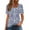 Blue, variant on Rezuofi 1 Pcs Womens Short Sleeve Tops Casual Asymmetrical Neck Cute Summer Shirts Button Loose Fit Business Dressy Blouses 2025