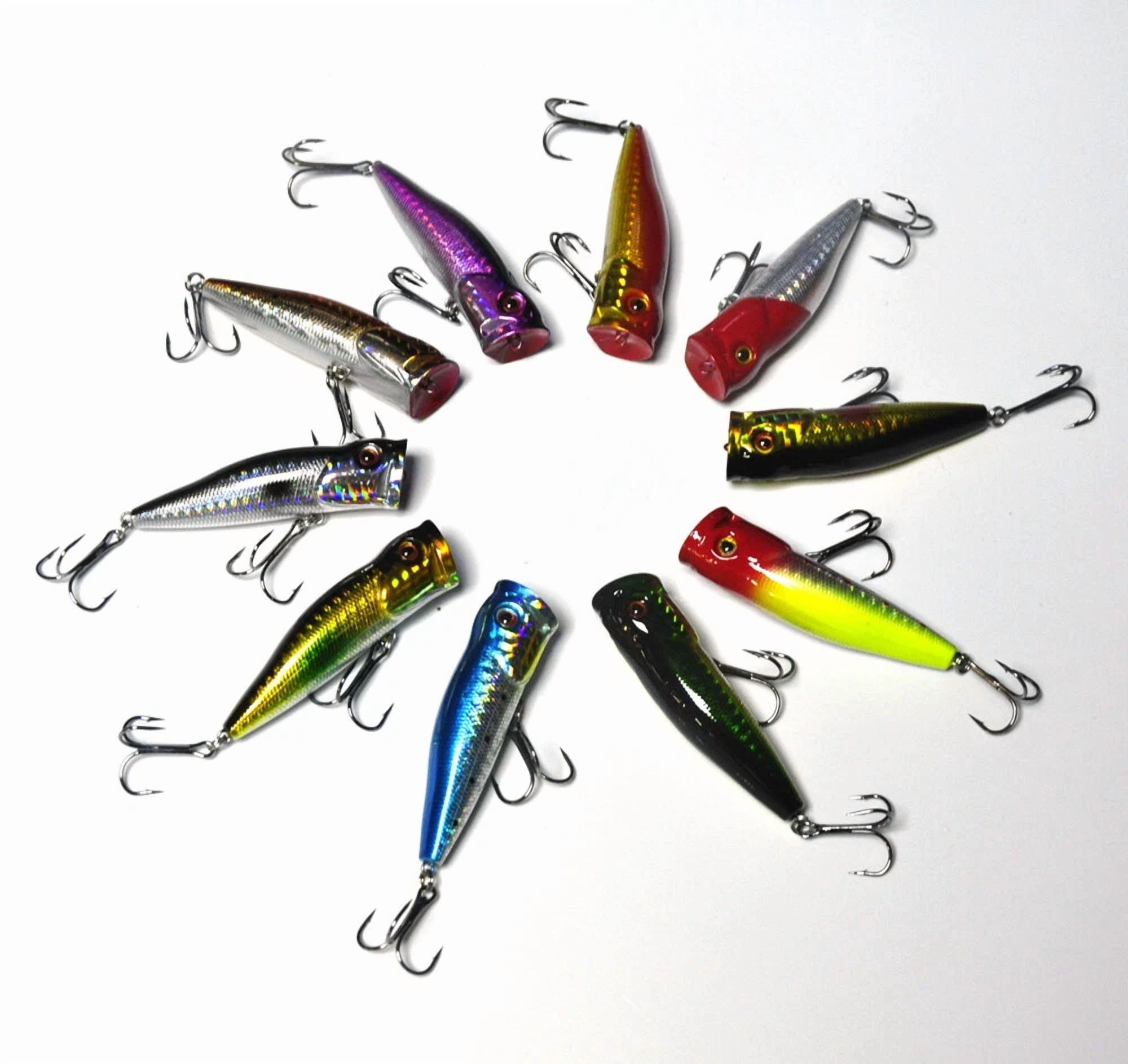 70pcs Mixed Fishing Lures Crankbait Popper Shad VIB Minnow Bass Frog Crank Bait