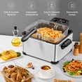 thumbnail image 2 of Deep Fryer with 3 Baskets, 5.3QT/5L/21-Cup Oil Capacity, Stainless Steel  Fryer with Adjustable Temperature, Timer, Lid w/View Window, 1700W Electric Fryer for Kitchen Restaurant (5.3QT), 2 of 6