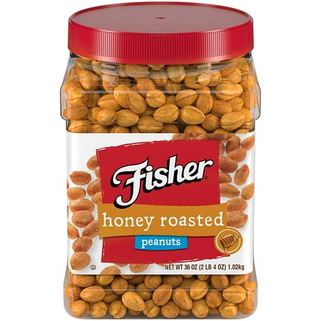 Fisher Snack Honey Roast Peanuts, High Protein, 36