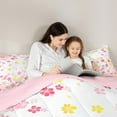 thumbnail image 6 of Feelyou Dreamyink Cherry Blossoms Bedding Comforter Set, Pink Flower Floral Twin Comforter Sets, Teens Kids Girls Women Reversible Bedding Set, Luxury Bedroom Decor, 2pcs, 6 of 9