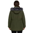 thumbnail image 3 of Wantdo Women's Recycled Plus Size Water-Repllent Jacket Insulated Winter Coat Warm Parka Jacket Army Green 4XL, 3 of 8