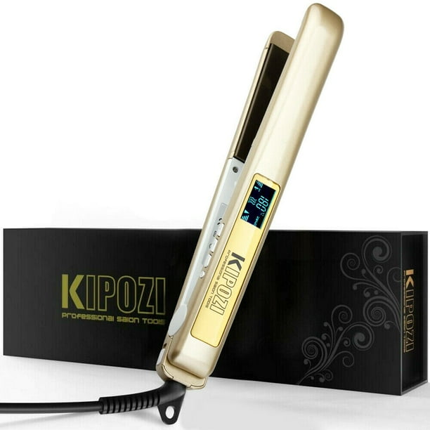 KIPOZI-plancha profesional para el cabello, rizador de cabello 2 en 1 de titanio, doble vologag, calentamiento instantáneo, con pantalla Digital LCD