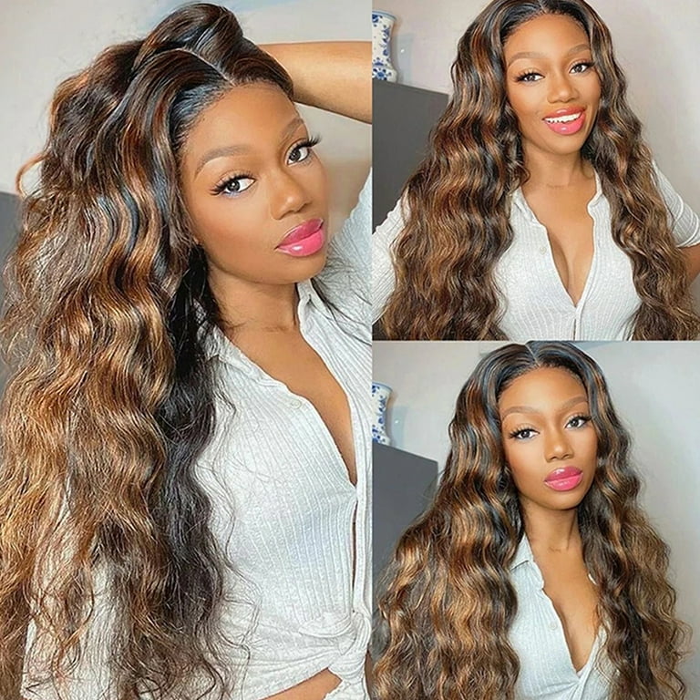  GUSYBG Human Human Lace Front Hair Wig Glueless Hair Curly wig  Hair with Closure Loose Wave lighten deals of the day : Beauty & Personal  Care