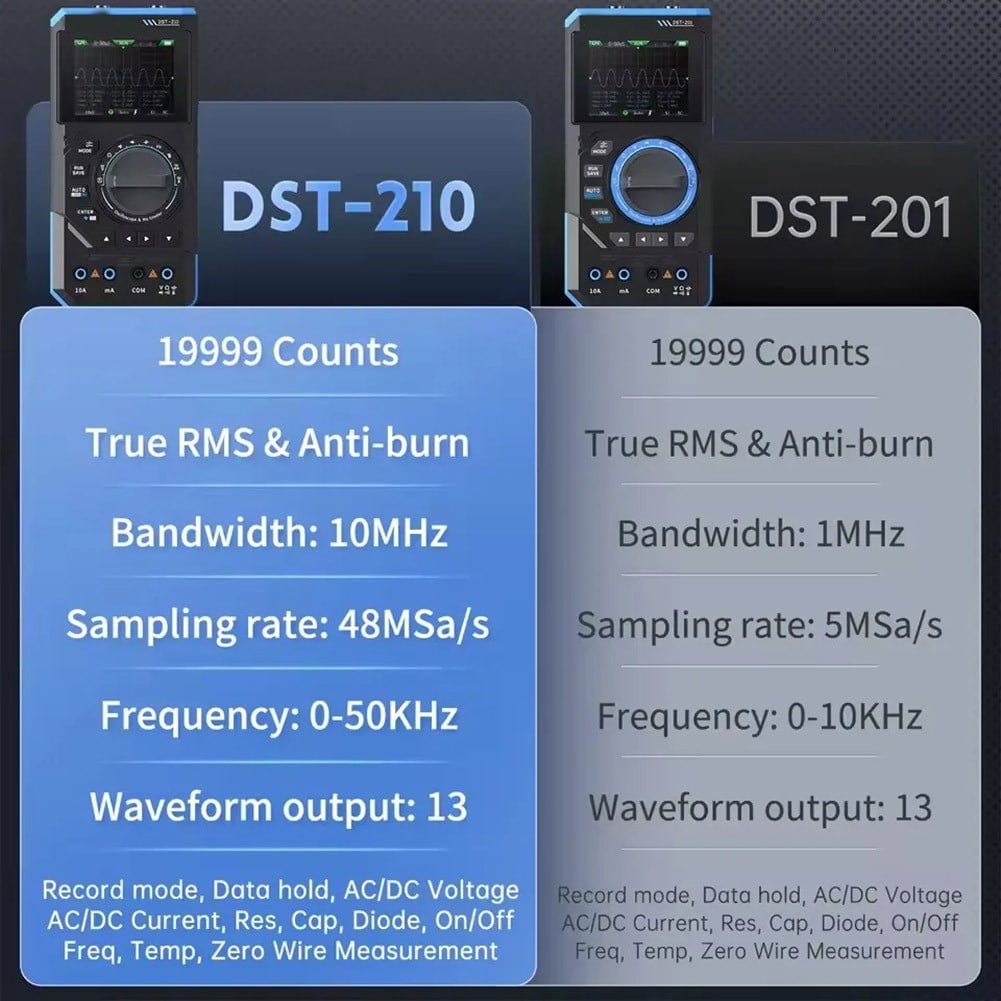 1PC DST210 3-in-1 Digital Multimeter 10M Bandwidth Oscilloscope Signal Generator For Automotive Diagnosis And Fault Detection