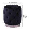 thumbnail image 2 of Ottomane d'Appoint Noire en Velours Capitonné Jacobson, 2 of 3