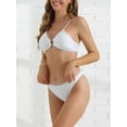 thumbnail image 2 of DARING DIVA Women's O Ring Ribbed Bikini Sets Medium White, 2 of 6