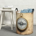 thumbnail image 7 of KLL Magnetic Old Compass On World Map Waterproof Foldable Laundry Hamper Bucket with Handles for Storage Bin,Kids Room,Home Organizer (Medium ), 7 of 7