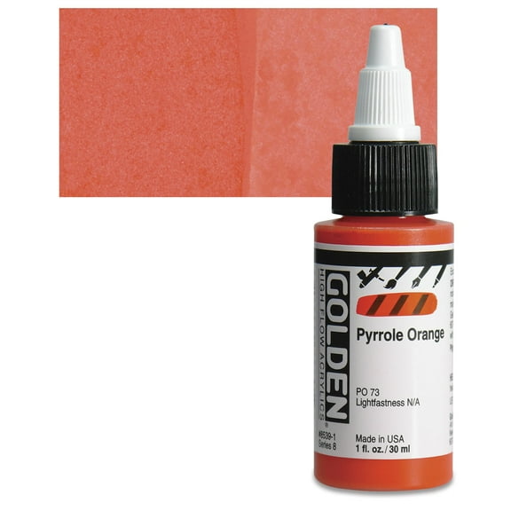 Golden High Flow Acrylic, Pyrrole Orange, 1 oz