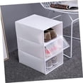 thumbnail image 4 of Paquete de 3 cajas de almacenamiento de zapatos, organizador de zapatos apilable de plástico transparente para armario, contenedores para zapatillas, soportes para contenedores, 4 of 5