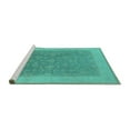 thumbnail image 2 of Ahgly Company Machine Washable Indoor Rectangle Oriental Turquoise Blue Traditional Area Rugs, 2' x 3', 2 of 4