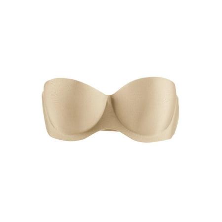 Allegra K Women s Strapless Demi Cup Push Up Convertible Wirefree Bra