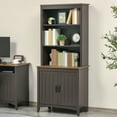 thumbnail image 3 of HOMCOM 70" Kitchen Hutch, Freestanding Storage Pantry Cabinet with 3-Tier Shelving, Sideboard with Adjustable Shelves and Open Countertop, Coffee, 3 of 9