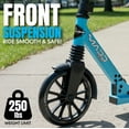 thumbnail image 5 of Madd Gear Metro Cruise 250 Folding Kick Scooter – Black/Gray, 200mm Wheels, Adjustable Handlebar, Suspension – Teens & Adults, 5 of 10