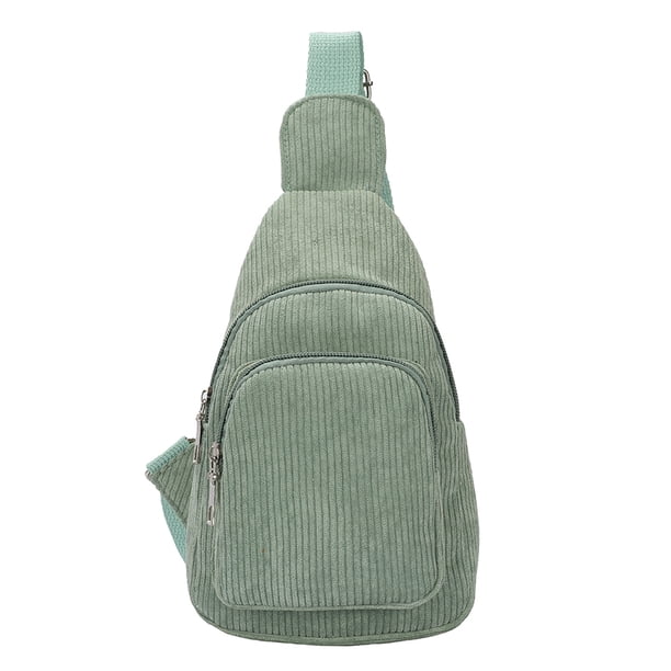 Bolsa de hombro casual Bolsa de pecho de mujer de pana de color sólido para el trabajo (verde retro) Tmvgtek Para Estrenar