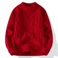 thumbnail image 2 of uikmnh Men's Cozy Round Neck Pullover Sweater Autumn Winter Warm Loose Knit, 2 of 3