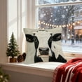 thumbnail image 4 of ​2D Printed Cow Face Pillow Cover, Realistic Faux Embroidery Farmhouse Decor, Soft Plush Throw Pillow for Living Room Sofa Bedroom, Brown White Animal Print Multicolor, 4 of 6