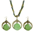 thumbnail image 1 of Destyer Collier de Style Bohème pour les Femmes – Unique Fait à la Main Pendentif Collier + Boucle d'Oreille-gre 1Set, 1 of 6
