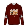 thumbnail image 5 of Yusimy Men's Hooded Sweatshirt Halloween Ghost Print Fleece-Lined Pocket Drawstring Long Sleeve Streetwear Cozy Winter Pullover, 5 of 5