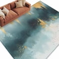 thumbnail image 2 of 6'x9' Area Rugs, Modern Teal Gold Indoor Outdoor Area Rug for Living Room Bedroom, Abstract Geometric Lines Washable Bathroom Rugs Kitchen Floor Carpet Mats Home Decor Aesthetic, 2 of 8