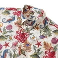 thumbnail image 5 of YIUME Men's Hawaiian Shirt Marine Life Seahorse Octopus Print Cotton Button-down Long Sleeve Aloha Shirt, 5 of 9