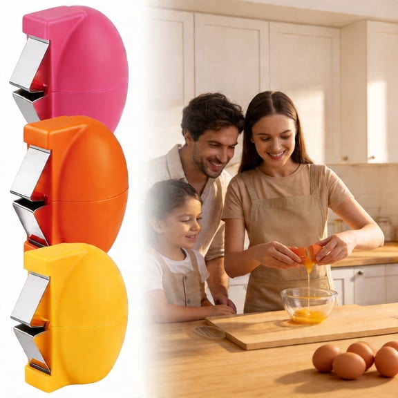 ClaraHome Egg Shell Opener and Cracker Tool, Multifunctional Raw Egg Separator for Cooking and Baking, Professional Hard Boiled Egg Peeler, 3-Piece Set, Medium, Mixed Colors