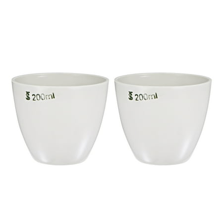 Uxcell Porcelain Crucible Cup for Foundry Melting Casting Refining 200ml White 2 Pack