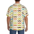 thumbnail image 5 of Balery Colorful Mustache Men's Casual Button Down Shirt Short Sleeve Textured Summer Cuban Beach Shirts-Large, 5 of 7