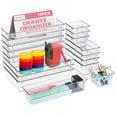 thumbnail image 4 of HOUSE DAY 17 Piece Drawer Organizer Storage, 4-Size Drawer Organizers with Silicone Pads,Bathroom Organizer,Clear, 4 of 10