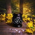 thumbnail image 4 of LumaBase Solar Powered Ceramic Lantern - Black with White Lights, 4 of 7