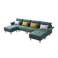 thumbnail image 6 of Resenkos Modern Couch for Apartment Living Room Large Velvet abric U-Shape Sofa for Office, Sofa for Bedroom Double Extra Wide Chaise Lounge Couch, Green, 6 of 18