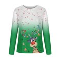 thumbnail image 4 of Camisas Navideñas Para Mujer Tops de Manga Larga Jersey de Cuello Redondo Informal Con Estampado de Ciervos en 3D Odeerbi ODB199901, 4 of 5