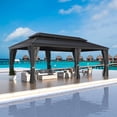 thumbnail image 5 of VEIKOUS 14' x 20' Hardtop Gazebo, Outdoor Double Roof Metal Gazebo W/Gutters and Roof Hooks for Patio, Garden, 5 of 18