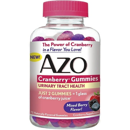 Mix Gummy - AZO Urinary Tract Health Cranberry Gummies, Mixed Berry 72 ea (Pack of 2)