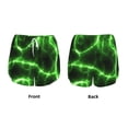thumbnail image 5 of Lsque Green Lightning Printed Women's Running Shorts with Liner Pockets,Elastic Quick Dry Workout Athletic Gym Yoga Shorts,Womens High Waist Shorts-Medium, 5 of 9