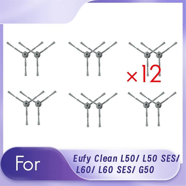 12 Pcs Side Brush for Eufy Clean L50/ L50 SES/ L60/ L60 SES/ G50 Cleaner Parts Replacement