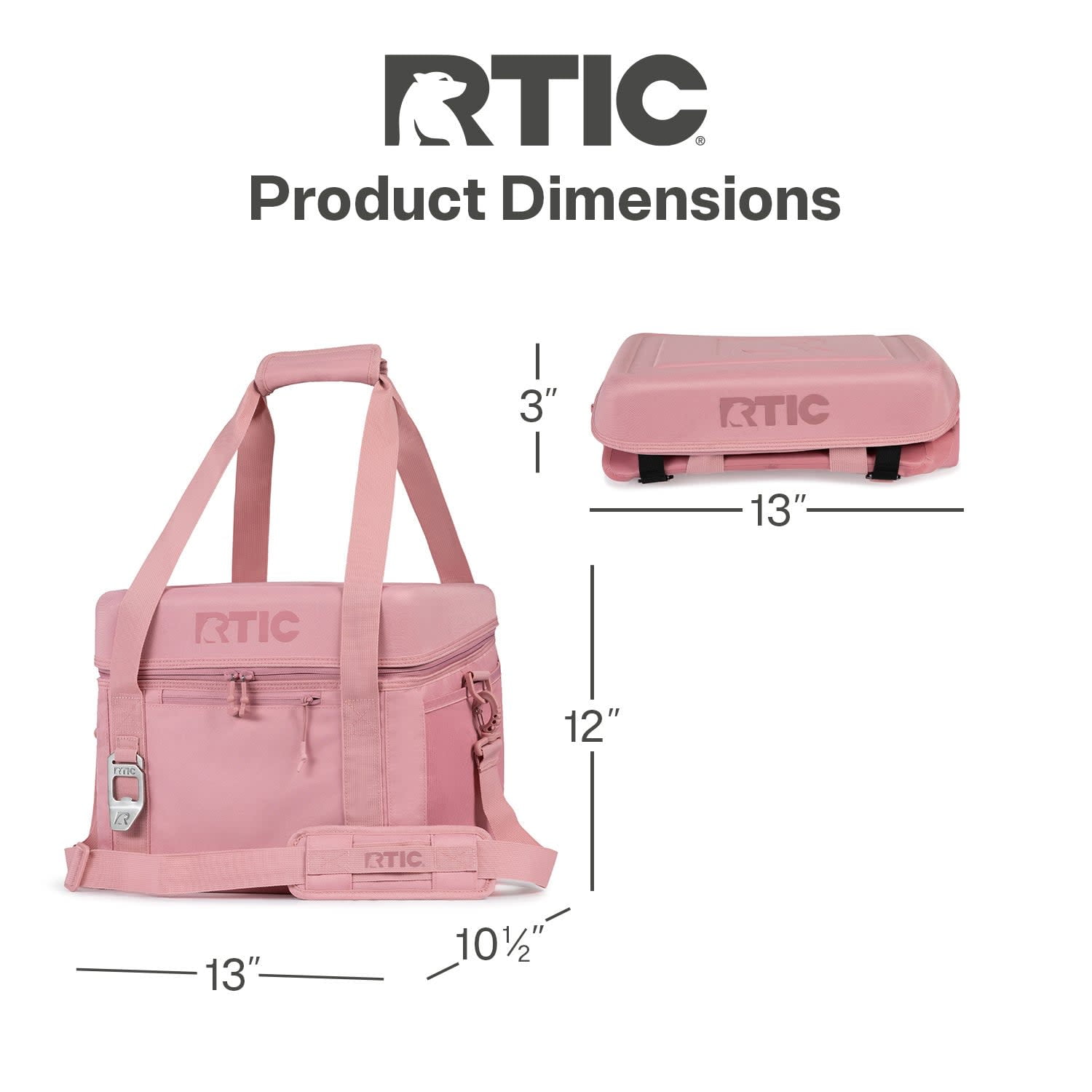 RTIC 28 Can Everyday Soft Cooler, 27 qt Collapsible with Bottle Opener, Dusty Rose