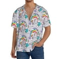thumbnail image 2 of Picia Unicorn DoingYoga Men's Linen Shirts Short Sleeve Cuban Beach Shirts Casual Shirts Button Down Shirt for Men Beach Summer Wedding Shirt-X-Large, 2 of 7