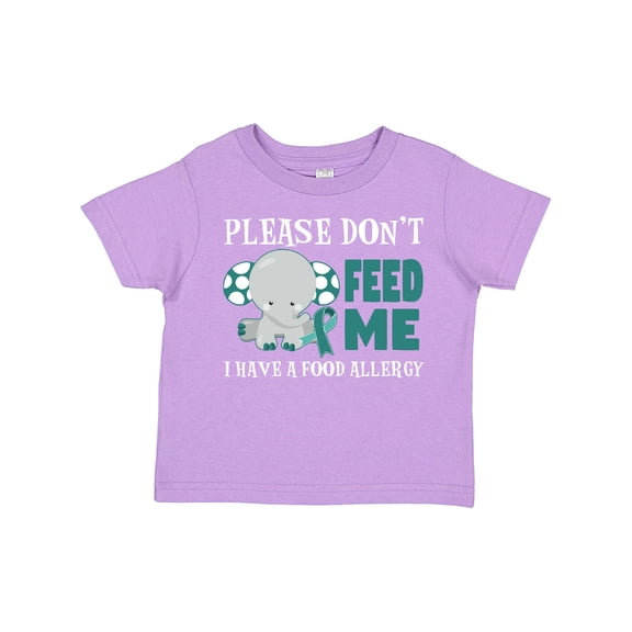 Inktastic Please Dont Feed Me I Have a Food Allergy with Elephant and Ribbon Boys or Girls Toddler T-Shirt