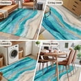 thumbnail image 5 of Rectangle Rug 3x5Ft Marine Coastal Wave Turquoise Ombre Soft Indoor Throw Rugs Carpets for Living Dining Bedroom Kids Room Non-Slip Playroom Crawl Rug Floor Mats Abstract Ocean Sea Shore, 5 of 9