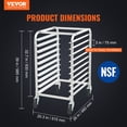 thumbnail image 2 of VEVOR Bun Pan Rack, 10-Tier Commercial Bakery Racks with Brake Wheels, Aluminum Racking Trolley Storage for Half & Full Sheet, Speed Rack For Kitchen Home, Bread Baking Equipment, 26"L x 20.3"W x 39"H, 2 of 9