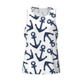 thumbnail image 4 of Gaeub Navy Blue Anchors Men's Athletic Tank Top, Workout Sleeveless Shirts, Running Tank Tops for Gym, Running, Training - Medium, 4 of 9