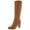 Cognac, variant on KENNETH COLE NEW YORK Womens Black Stretch Gore Padded Justin Round Toe Block Heel Zip-Up Leather Riding Boot 8 M