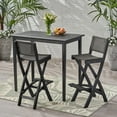 thumbnail image 2 of GDF Studio Omaha Outdoor Acacia Wood and Wicker 3 Piece Rectangular Bar Set, Dark Gray and Brown, 2 of 23