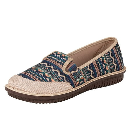 

Mackneog Womens Shoes Ethnic Style Casual Shoes Hollow Breathable Embroidered Dance Shoes Casual Shoes Gift on Clearance