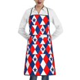 thumbnail image 2 of XMXY Chef Aprons with Pockets for Women Men, Patriotic Red White Blue 3D Stars Waterproof Cooking Kitchen Aprons, 28.3 x 20.4 Inches, 2 of 8