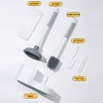 thumbnail image 4 of 4 in 1 Toilet Bowl Brush and Holder Set Silicone Toilet Brush Toilet Cleaner Brush for Bathroom White Bathroom Accessories Floor Standing or Wall Mounted Toilet Scrubber Brush, 4 of 9